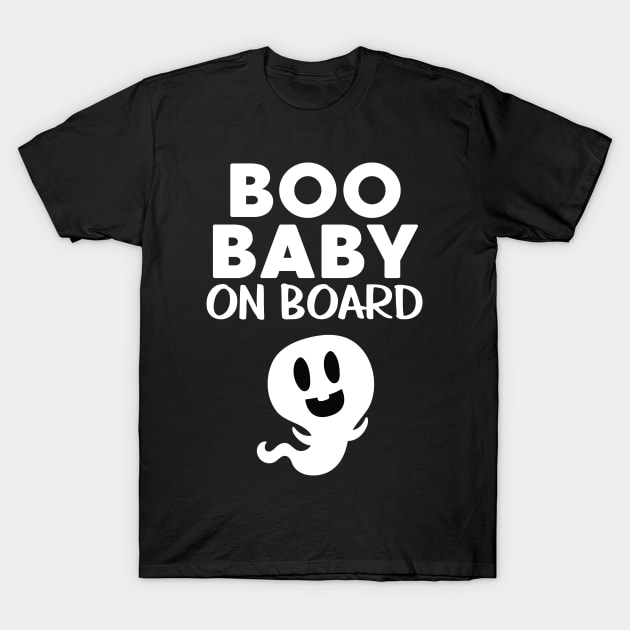 Boo Baby On Board Funny Motherhood Parents Expecting A Baby T-Shirt by FamiLane